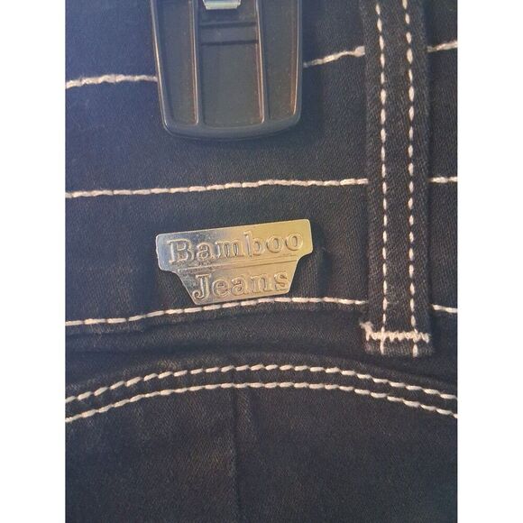 Bamboo Jeans Black with White Stitching Boot Cup Juniors 13/14 - Picture 5 of 9